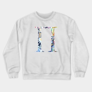 Barcelona Gaudi Mosaic Pi Sorority Letter Crewneck Sweatshirt